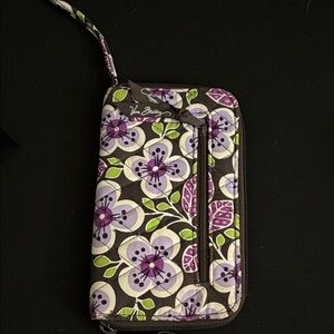 Vera Bradley Purple and Green Floral Wristlet